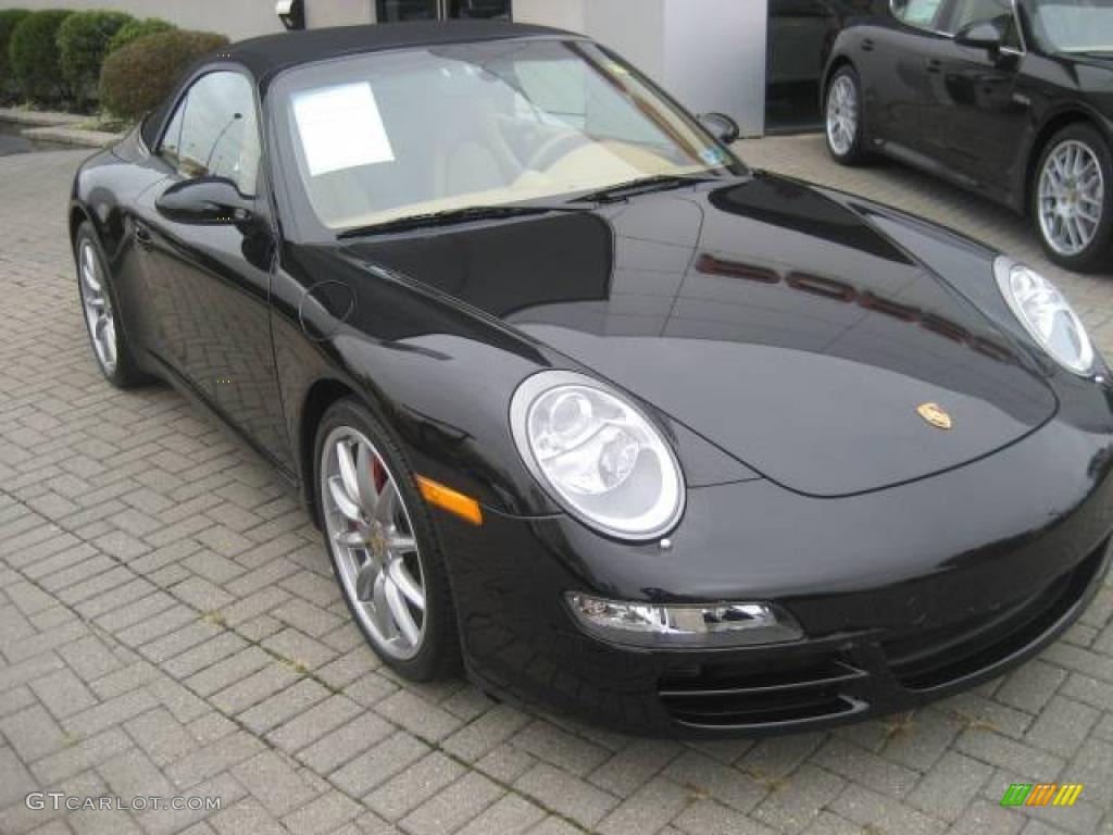 2008 911 Carrera S Cabriolet - Black / Sand Beige photo #3