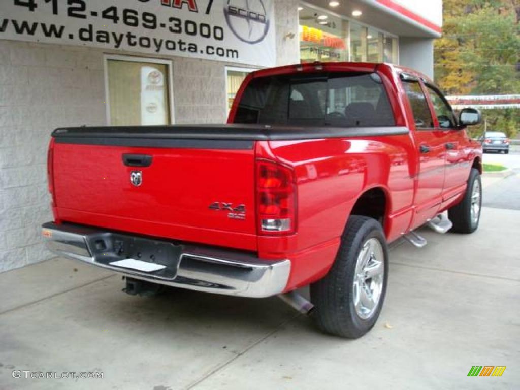 2006 Ram 1500 SLT Quad Cab 4x4 - Flame Red / Medium Slate Gray photo #2