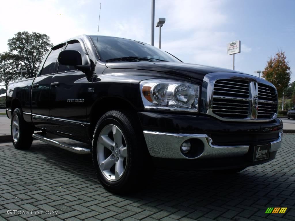 2007 Ram 1500 Big Horn Edition Quad Cab - Brilliant Black Crystal Pearl / Medium Slate Gray photo #7