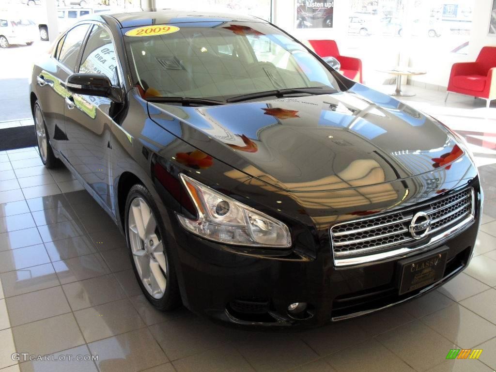 2009 Maxima 3.5 SV - Super Black / Charcoal photo #4
