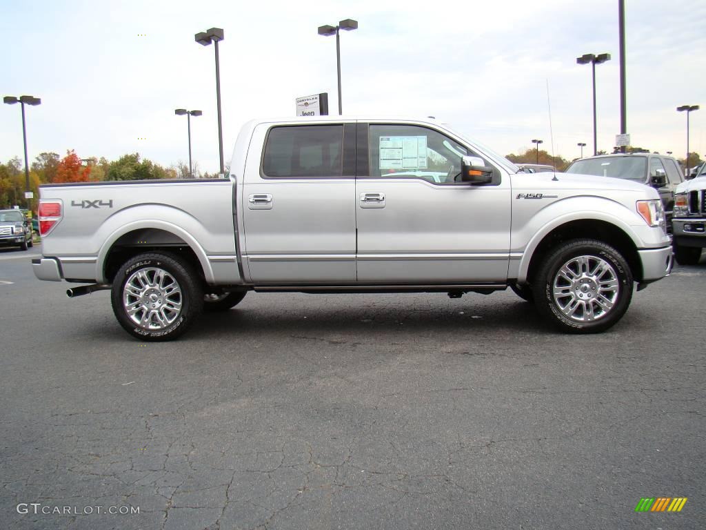 2010 F150 Platinum SuperCrew 4x4 - Ingot Silver Metallic / Sienna Brown Leather/Black photo #2