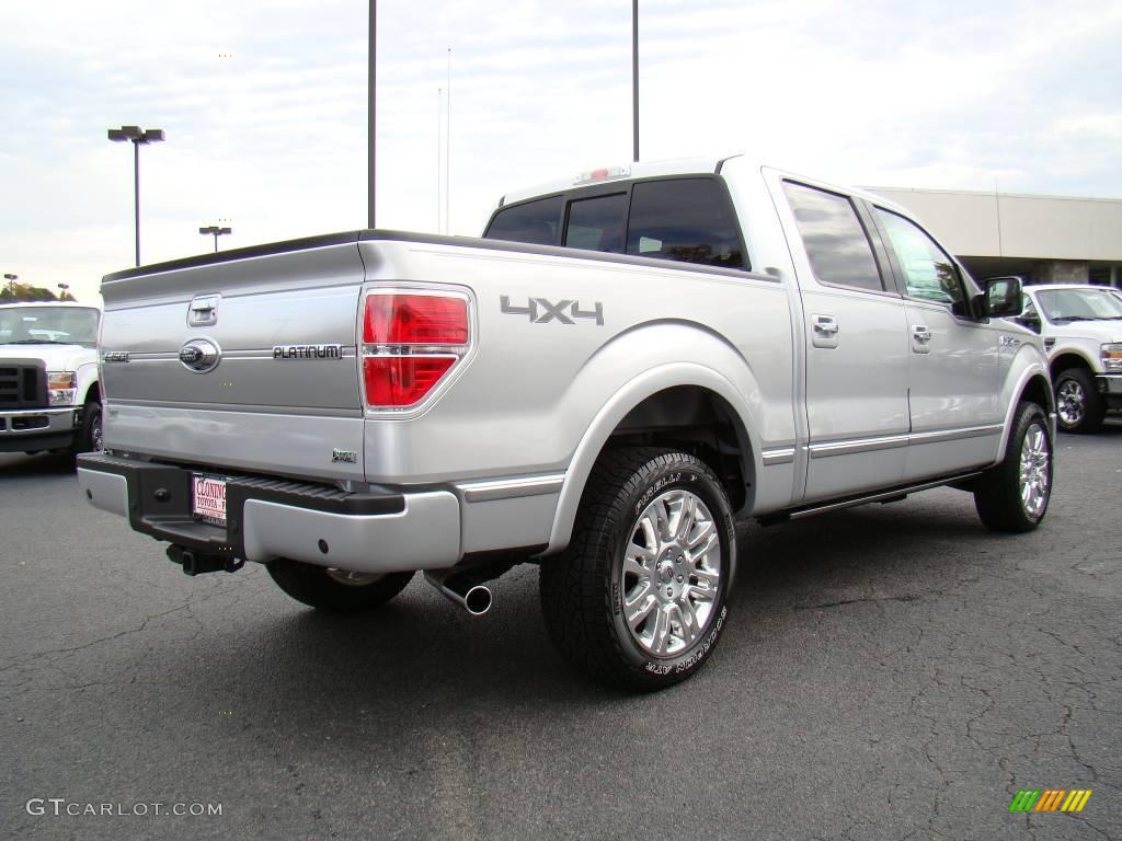 2010 F150 Platinum SuperCrew 4x4 - Ingot Silver Metallic / Sienna Brown Leather/Black photo #3