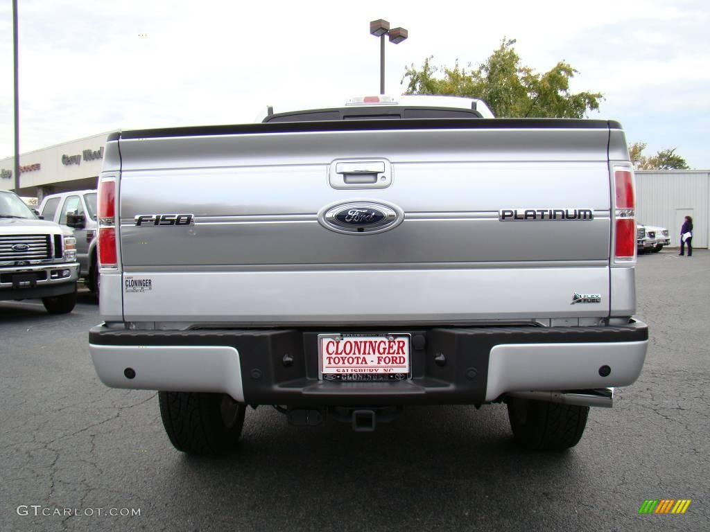 2010 F150 Platinum SuperCrew 4x4 - Ingot Silver Metallic / Sienna Brown Leather/Black photo #4