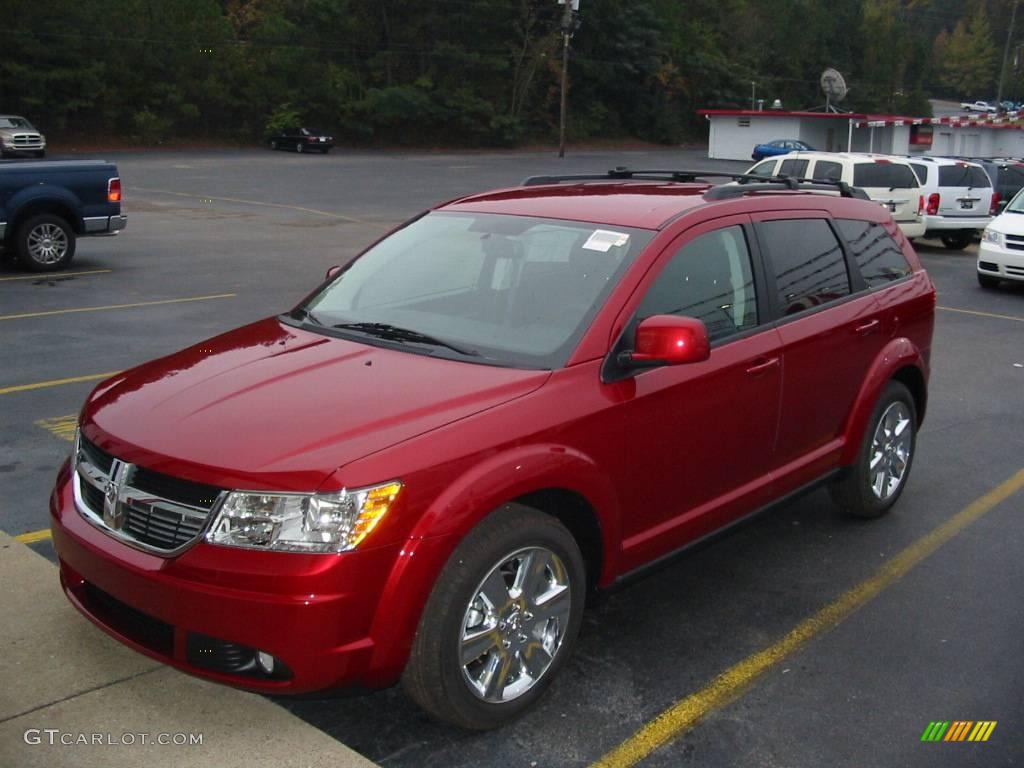 2010 Journey SXT - Inferno Red Crystal Pearl Coat / Dark Slate Gray photo #1