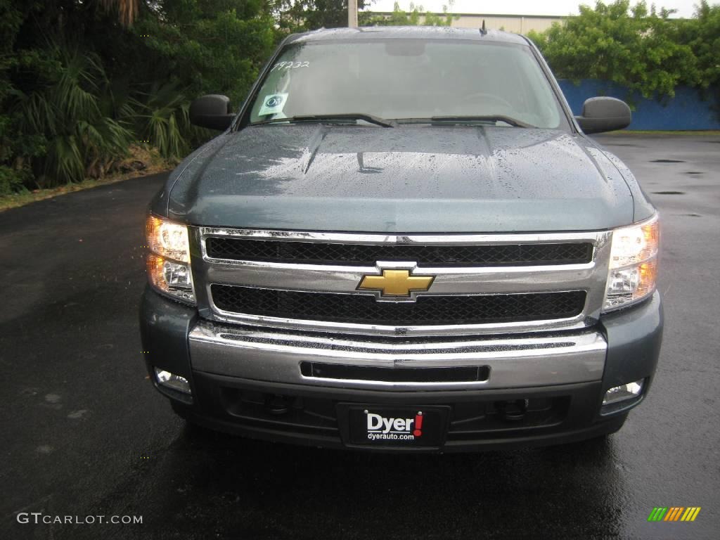 2009 Silverado 1500 LT Crew Cab 4x4 - Blue Granite Metallic / Ebony photo #2