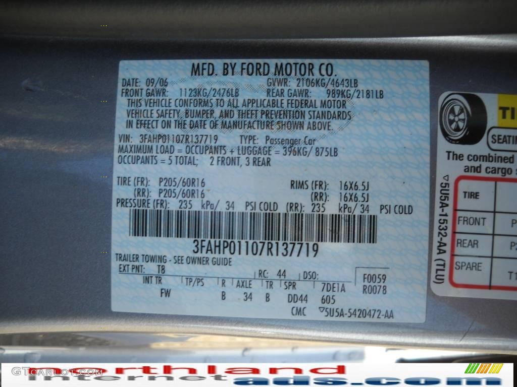 2007 Fusion SE V6 AWD - Tungsten Grey Metallic / Charcoal Black photo #12