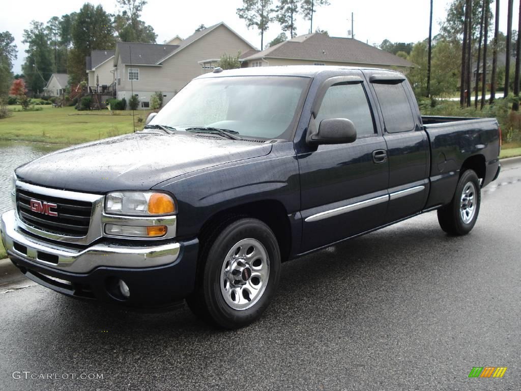 2005 Sierra 1500 SLE Extended Cab - Deep Blue Metallic / Dark Pewter photo #2