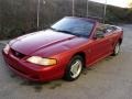 1996 Laser Red Metallic Ford Mustang V6 Convertible  photo #3