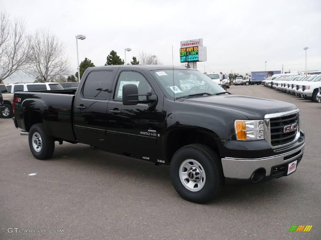 2009 Sierra 3500HD SLE Crew Cab 4x4 - Onyx Black / Ebony photo #1