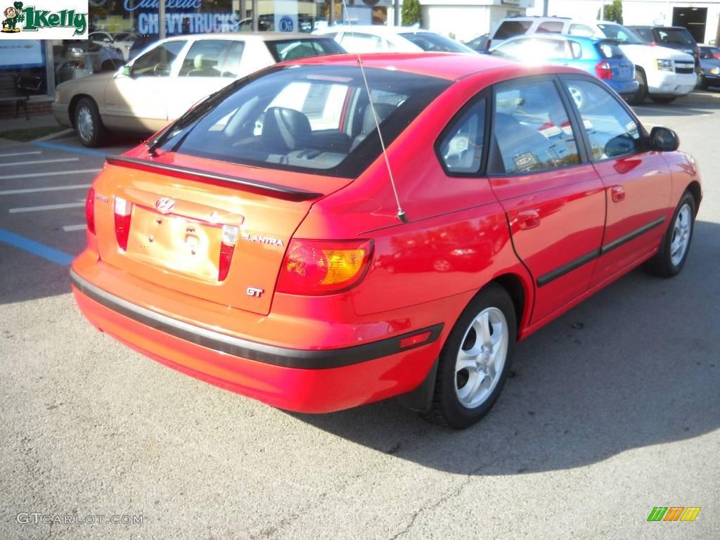 2001 Elantra GT - Cardinal Red / Gray photo #3