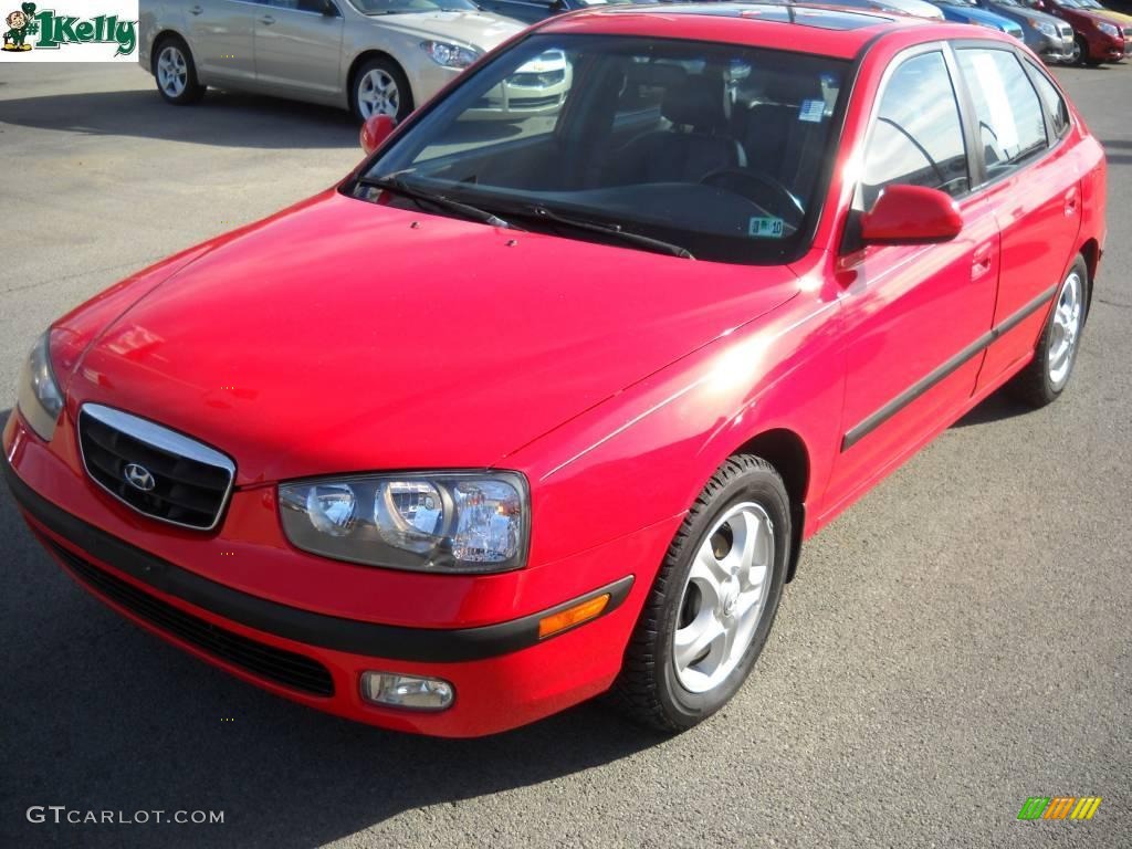 2001 Elantra GT - Cardinal Red / Gray photo #15