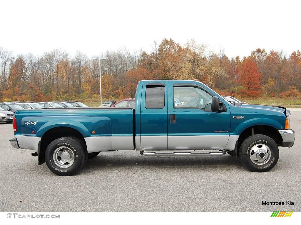2000 F350 Super Duty XLT Extended Cab 4x4 Dually - Island Blue Metallic / Medium Graphite photo #8