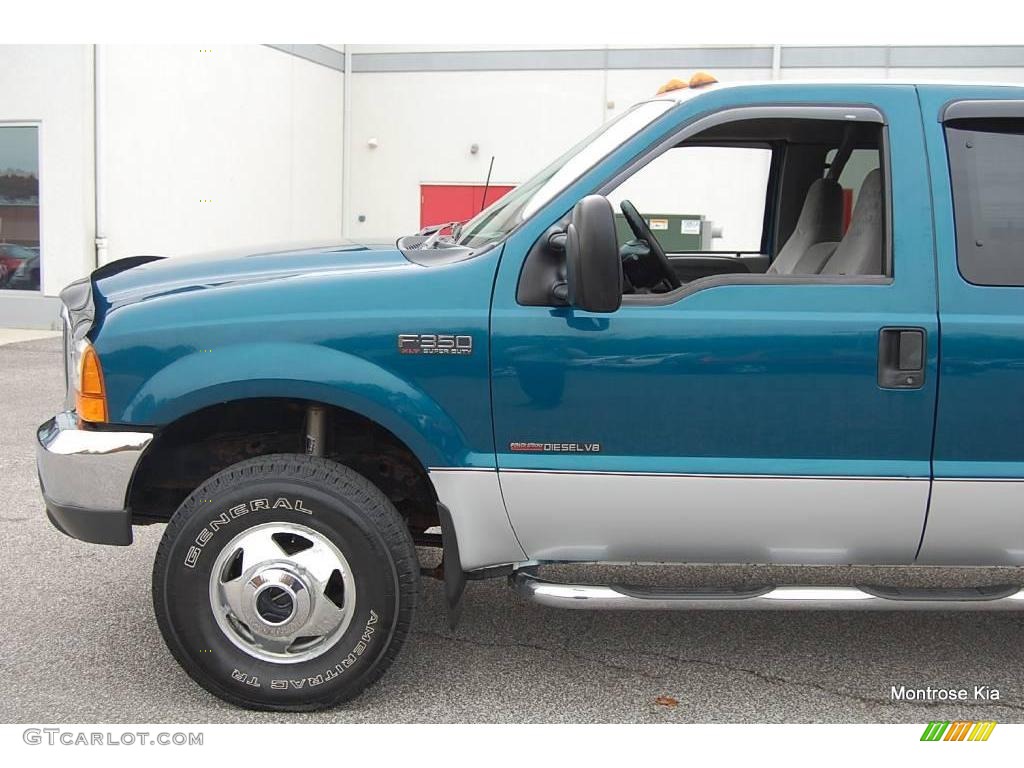 2000 F350 Super Duty XLT Extended Cab 4x4 Dually - Island Blue Metallic / Medium Graphite photo #49