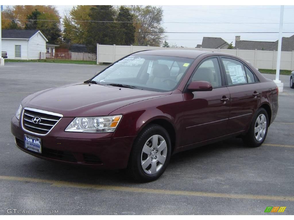 2010 Sonata GLS - Dark Cherry Red / Camel photo #7