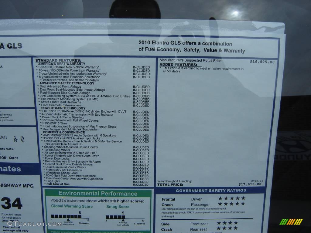 2010 Elantra GLS - Ebony Black / Gray photo #20