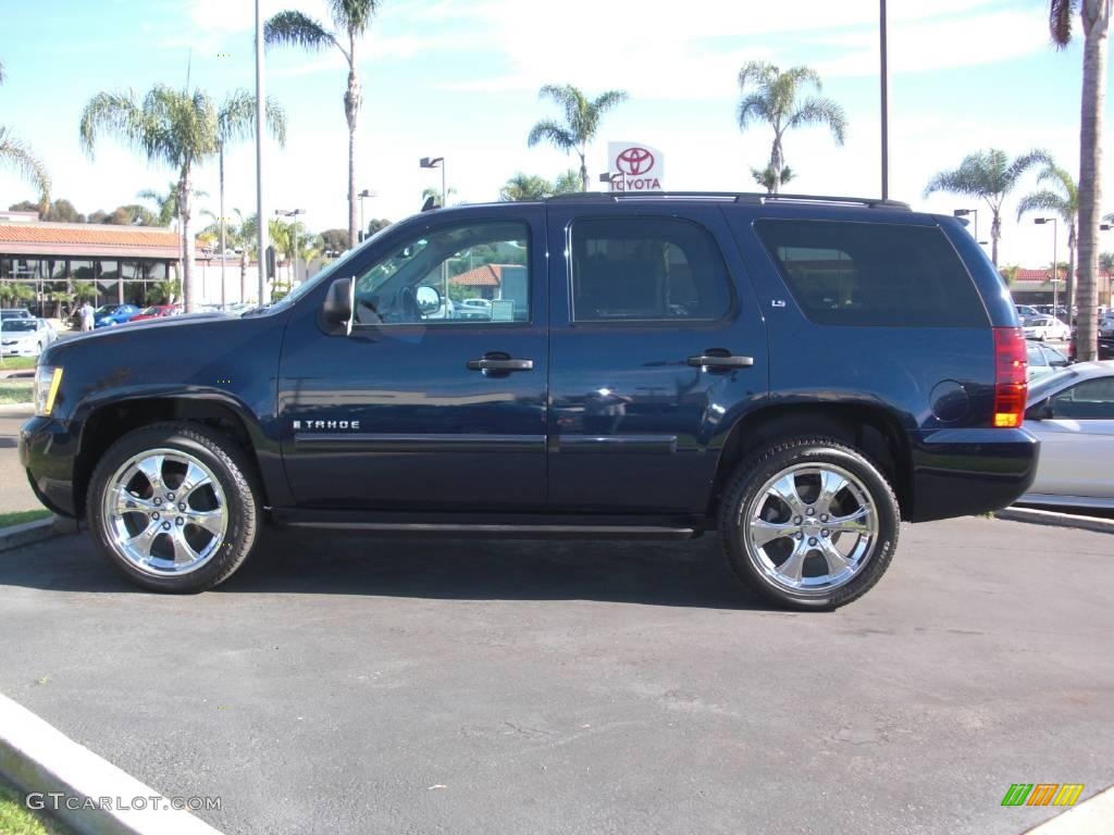 2008 Tahoe LS - Dark Blue Metallic / Light Titanium/Dark Titanium photo #2