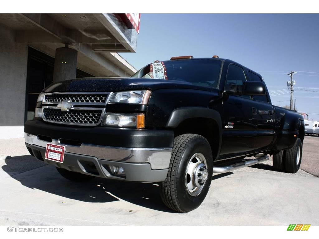 2005 Silverado 3500 LS Crew Cab Dually - Black / Dark Charcoal photo #13