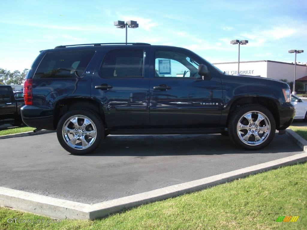 2008 Tahoe LS - Dark Blue Metallic / Light Titanium/Dark Titanium photo #6