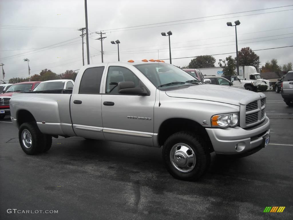 2004 Ram 3500 SLT Quad Cab 4x4 Dually - Bright Silver Metallic / Dark Slate Gray photo #1