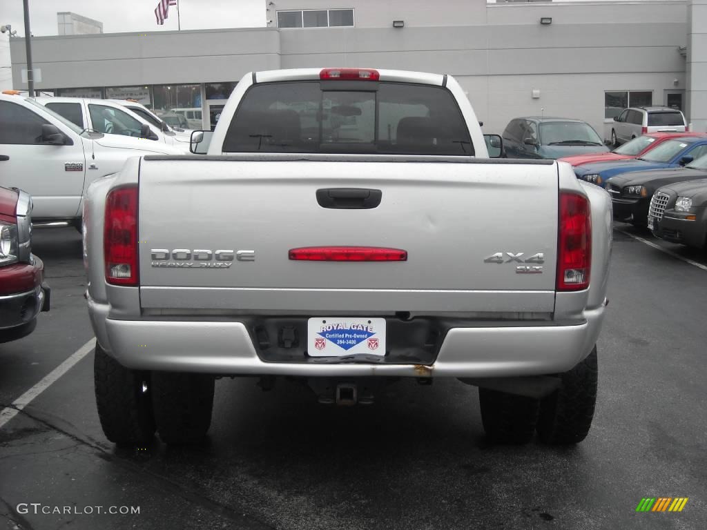 2004 Ram 3500 SLT Quad Cab 4x4 Dually - Bright Silver Metallic / Dark Slate Gray photo #3
