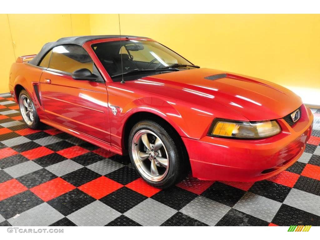 1999 Mustang GT Convertible - Laser Red Metallic / Dark Charcoal photo #1