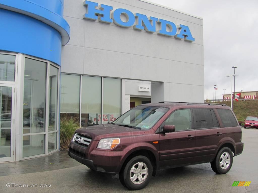 2008 Pilot Value Package 4WD - Dark Cherry Pearl / Saddle photo #1