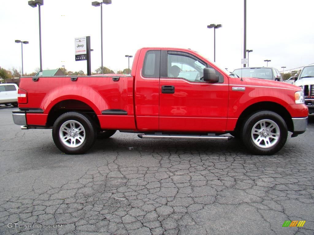 2007 F150 XLT Regular Cab - Bright Red / Medium Flint photo #2
