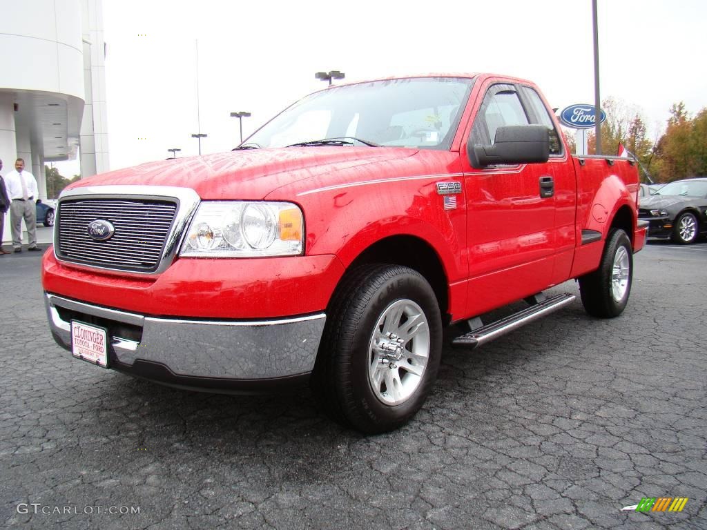 2007 F150 XLT Regular Cab - Bright Red / Medium Flint photo #6