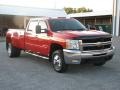 2007 Victory Red Chevrolet Silverado 3500HD LT Crew Cab 4x4 Dually  photo #3