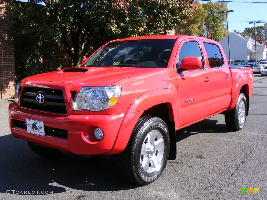 2008 Tacoma V6 TRD Sport Double Cab 4x4 - Radiant Red / Graphite Gray photo #1