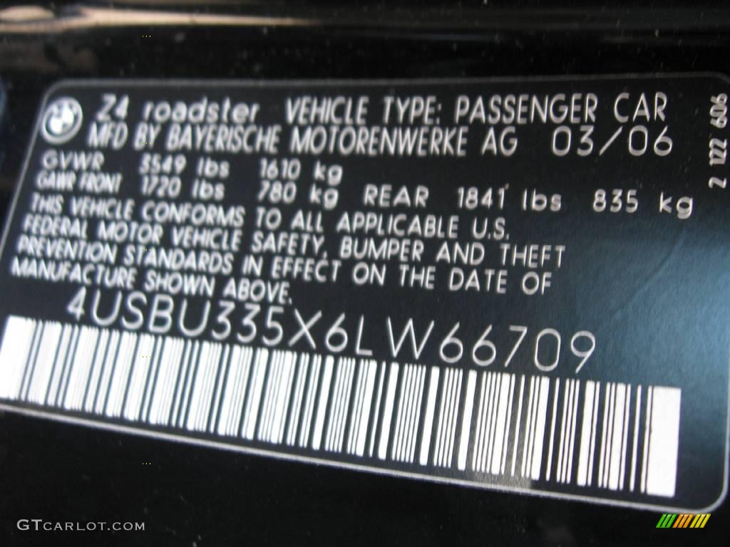 2006 Z4 3.0i Roadster - Jet Black / Black photo #17