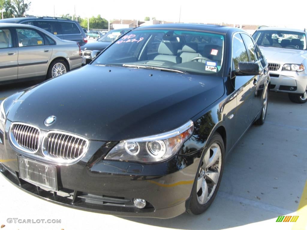 2007 5 Series 530i Sedan - Jet Black / Grey photo #1