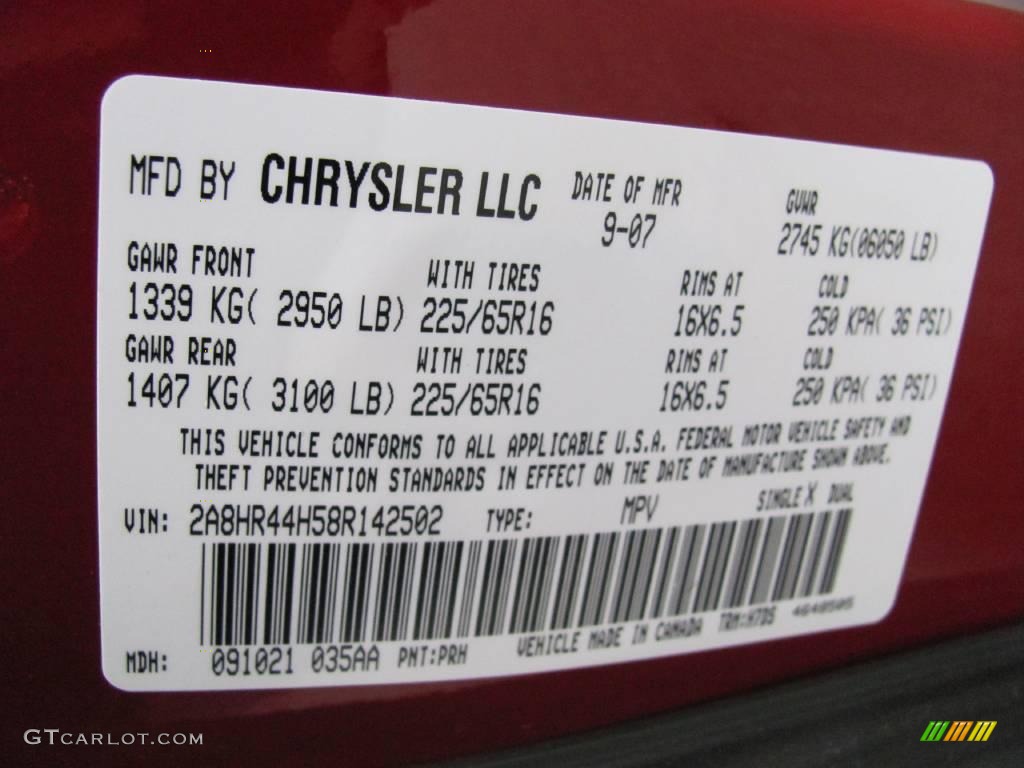 2008 Town & Country LX - Inferno Red Crystal Pearlcoat / Medium Slate Gray/Light Shale photo #19