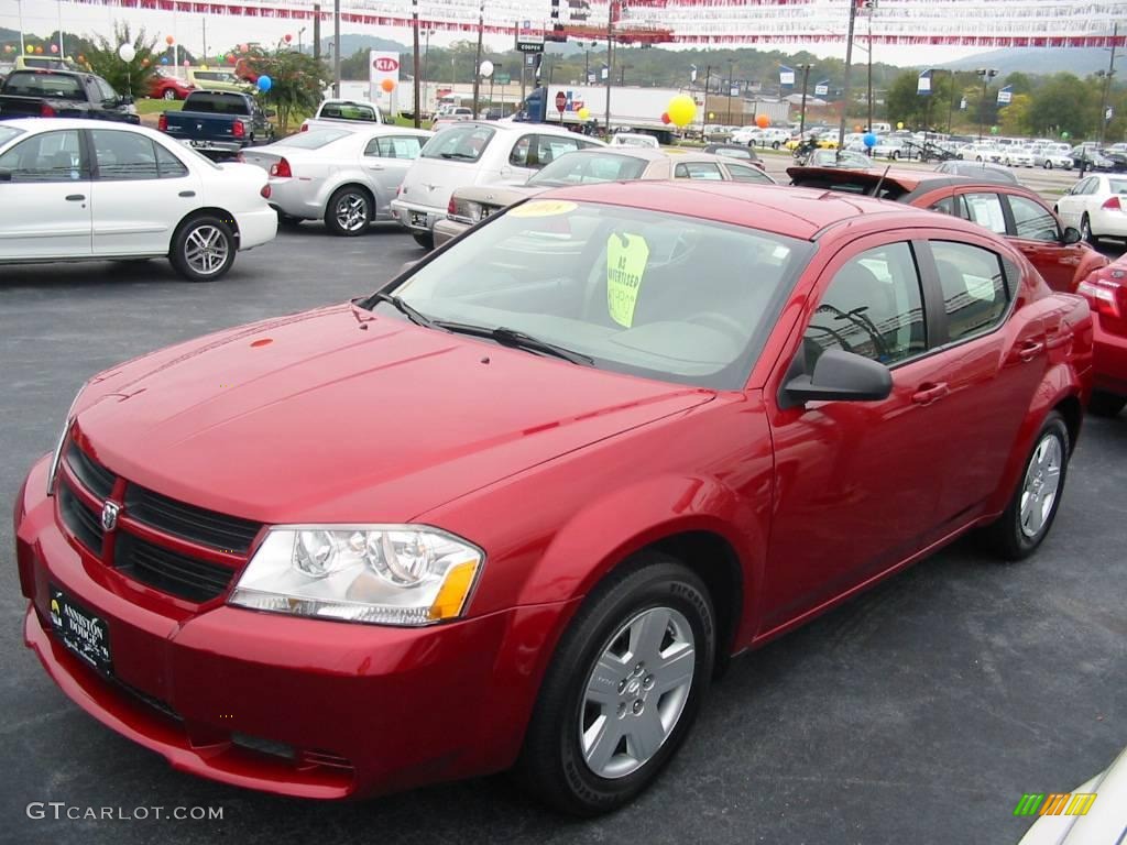 2008 Avenger SE - Inferno Red Crystal Pearl / Dark Khaki/Light Graystone photo #1