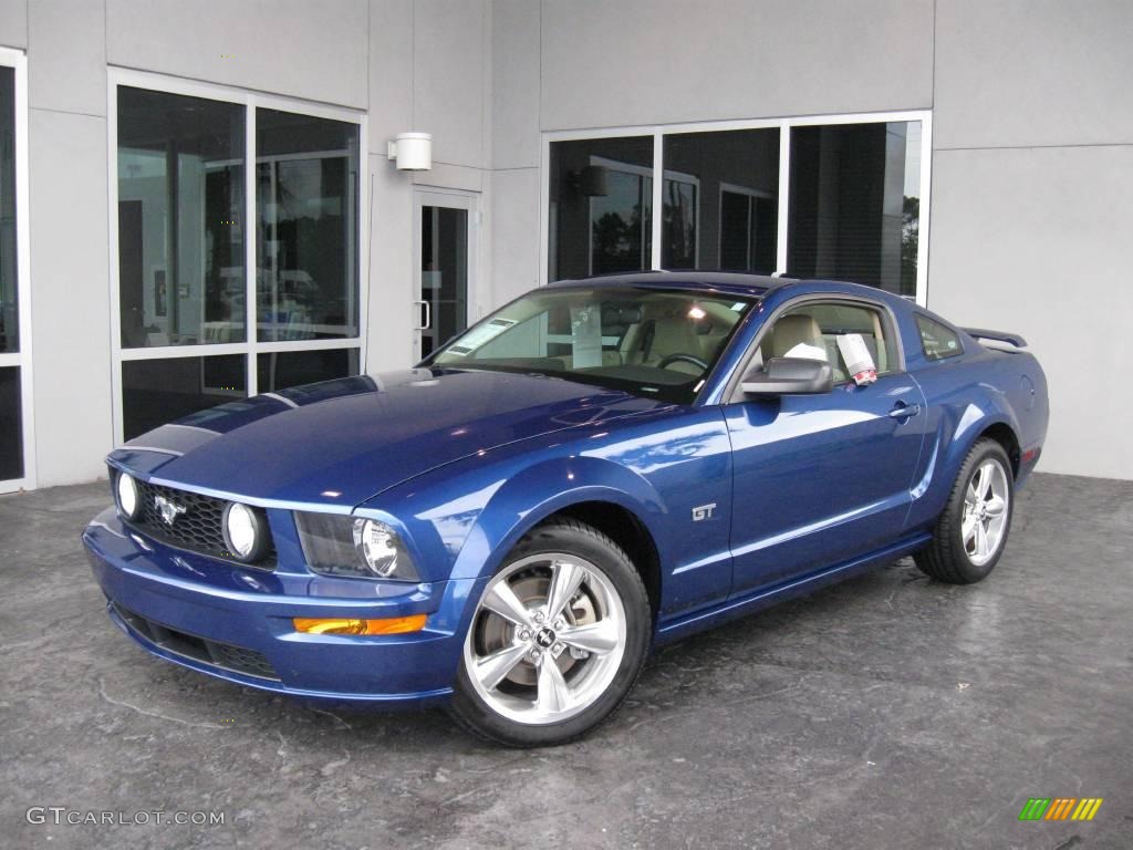 2006 Mustang GT Premium Coupe - Vista Blue Metallic / Light Parchment photo #1