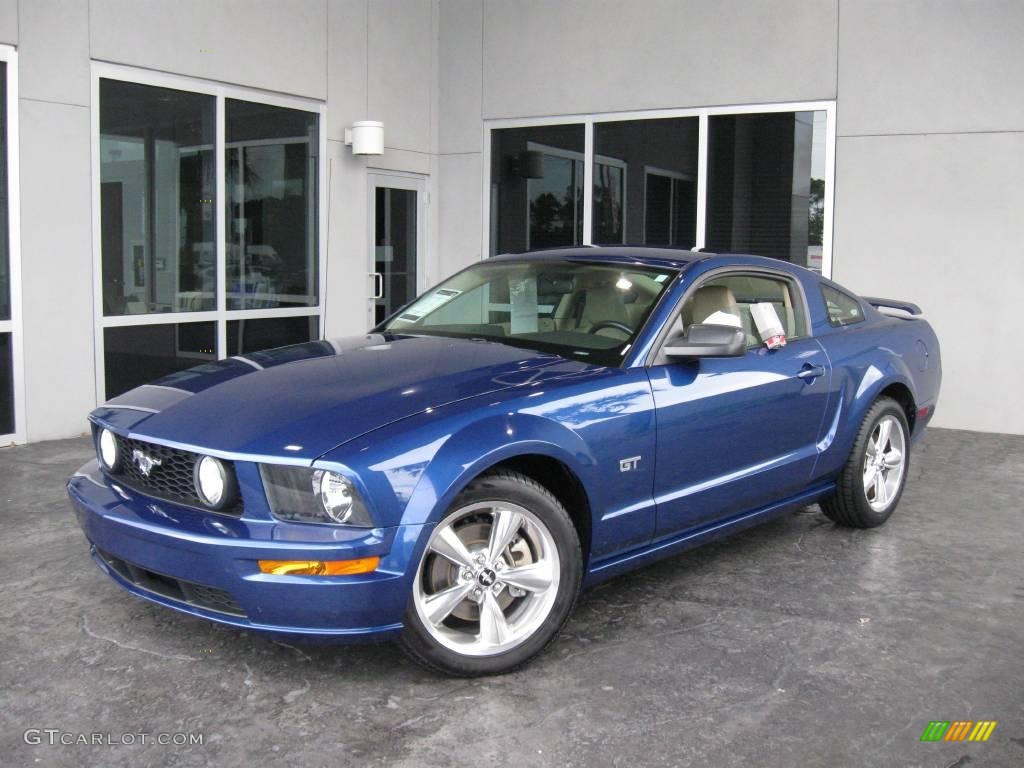2006 Mustang GT Premium Coupe - Vista Blue Metallic / Light Parchment photo #3