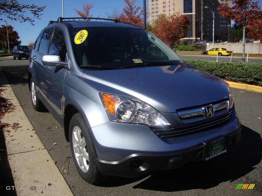 2007 CR-V EX-L 4WD - Glacier Blue Metallic / Gray photo #6