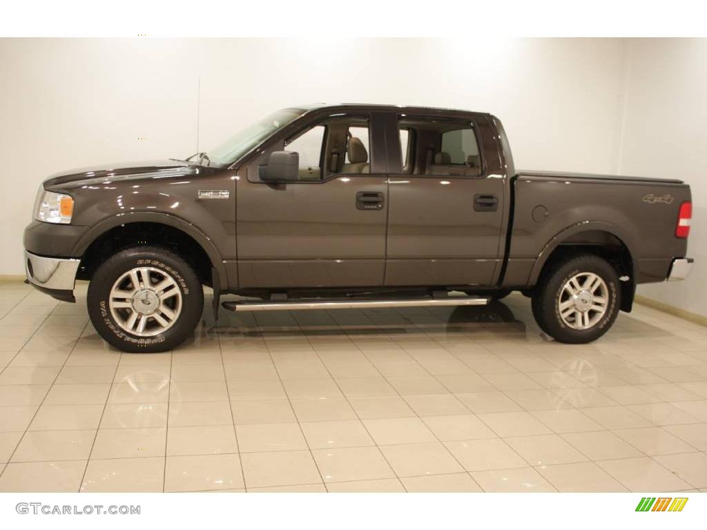 2006 F150 Lariat SuperCrew 4x4 - Dark Stone Metallic / Tan photo #4