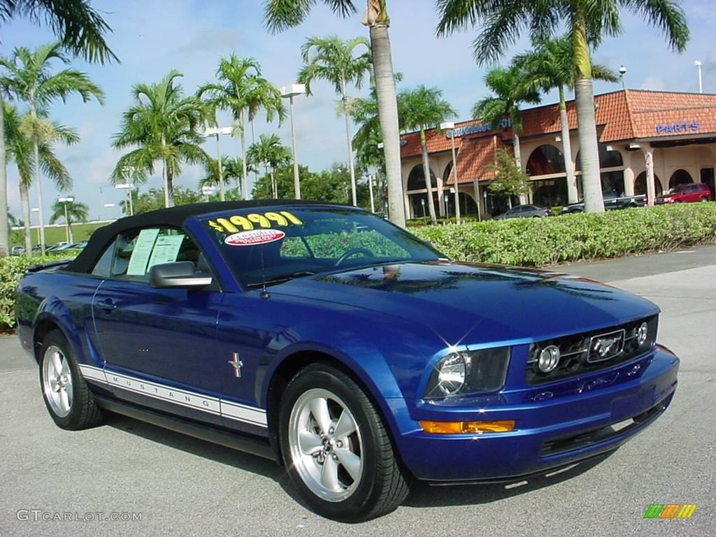 2007 Mustang V6 Premium Convertible - Vista Blue Metallic / Dark Charcoal photo #1