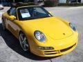 2008 Speed Yellow Porsche 911 Carrera S Cabriolet  photo #2