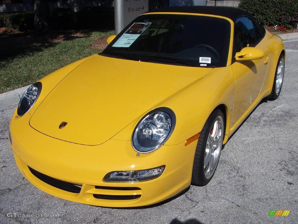 2008 911 Carrera S Cabriolet - Speed Yellow / Black photo #3