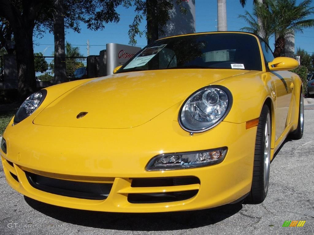 2008 911 Carrera S Cabriolet - Speed Yellow / Black photo #5