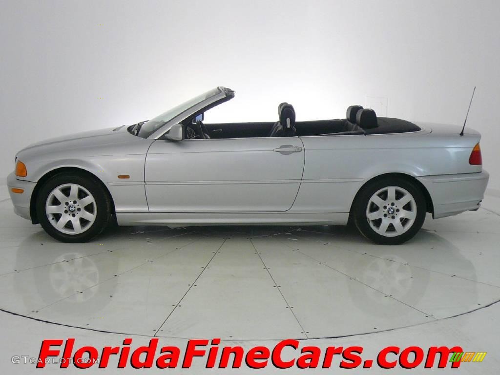2001 3 Series 325i Convertible - Titanium Silver Metallic / Black photo #3