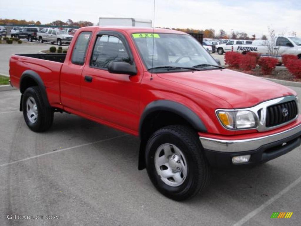 2001 Tacoma Xtracab 4x4 - Radiant Red / Charcoal photo #8