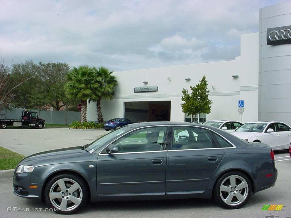 2008 A4 3.2 Quattro S-Line Sedan - Dolphin Grey Metallic / Black photo #2