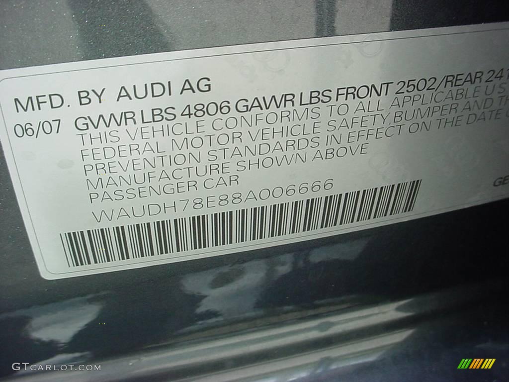 2008 A4 3.2 Quattro S-Line Sedan - Dolphin Grey Metallic / Black photo #17