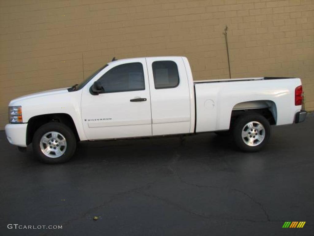 2007 Silverado 1500 LT Extended Cab - Summit White / Ebony Black photo #1