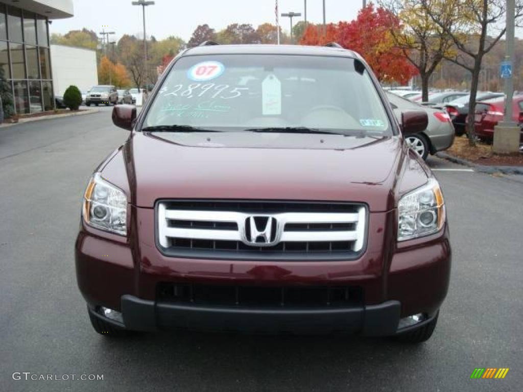 2007 Pilot EX-L 4WD - Dark Cherry Pearl / Saddle photo #6