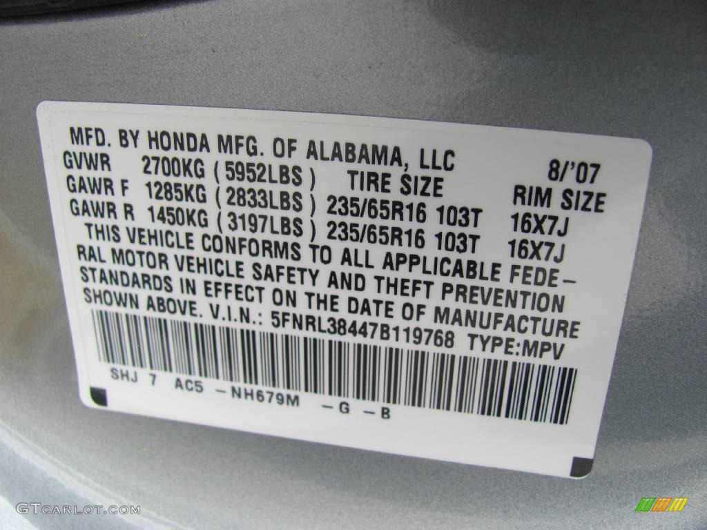 2007 Odyssey Color Code NH679M for Slate Green Metallic Photo #20685045