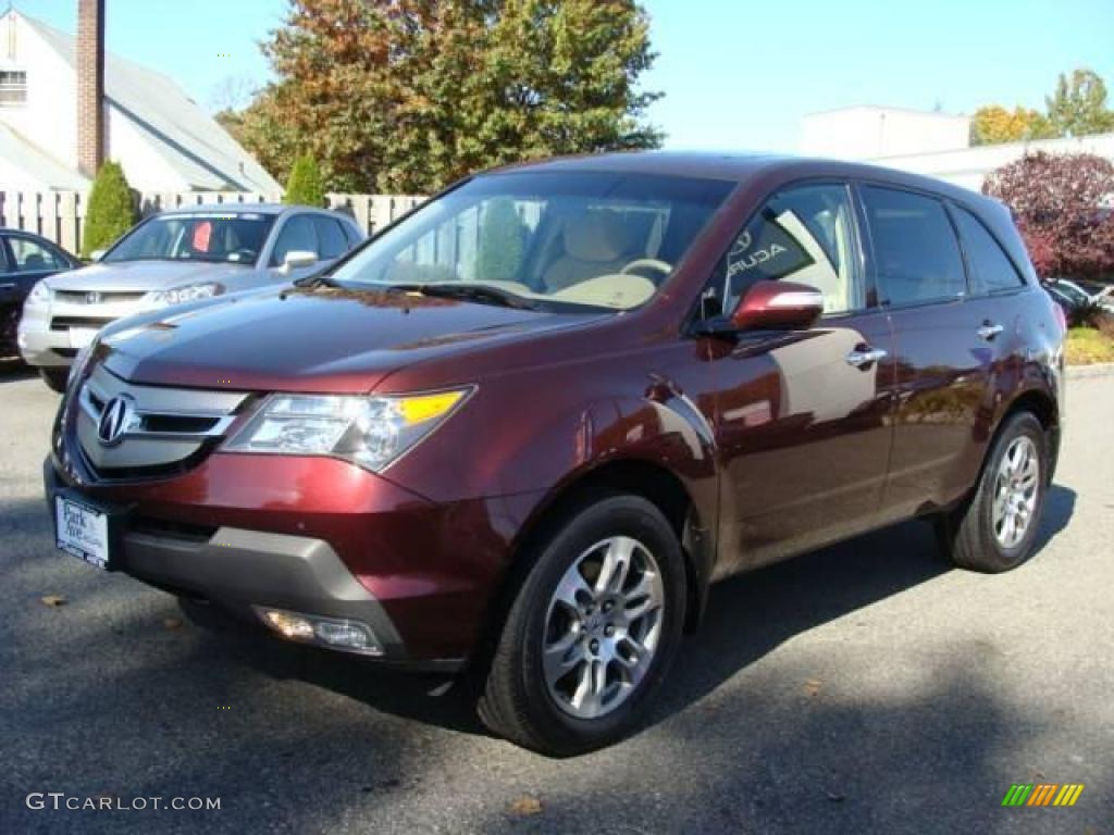 2007 MDX  - Dark Cherry Red Pearl / Parchment photo #3